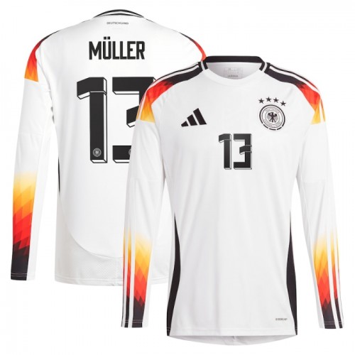 Camisola do Alemanha Muller 13 Equipamento Principal Euro 2024 Manga Comprida Camisola do Alemanha Muller 13 Equipamento Principal Euro 2024 Manga Comprida